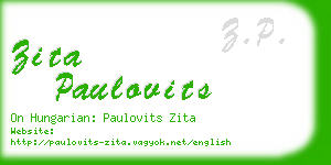 zita paulovits business card